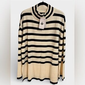 Zesica - Turtleneck Oversized Casual Knit Pullover Sweater